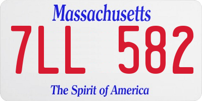 MA license plate 7LL582