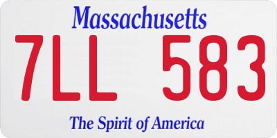 MA license plate 7LL583