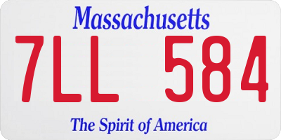 MA license plate 7LL584