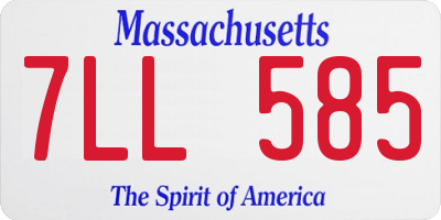 MA license plate 7LL585