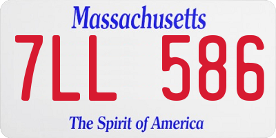 MA license plate 7LL586