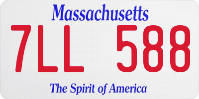 MA license plate 7LL588