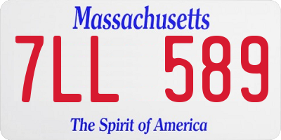 MA license plate 7LL589