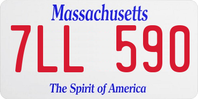 MA license plate 7LL590