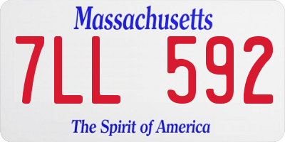 MA license plate 7LL592