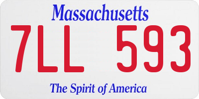 MA license plate 7LL593