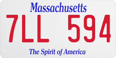 MA license plate 7LL594