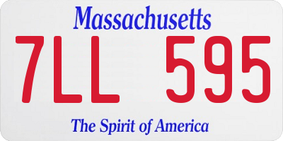 MA license plate 7LL595