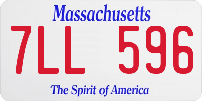 MA license plate 7LL596