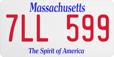 MA license plate 7LL599
