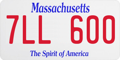 MA license plate 7LL600