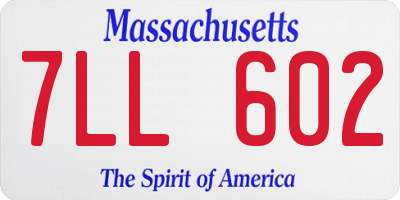 MA license plate 7LL602
