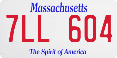 MA license plate 7LL604