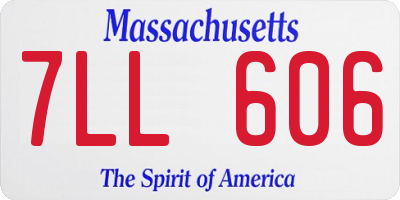MA license plate 7LL606
