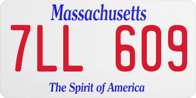 MA license plate 7LL609