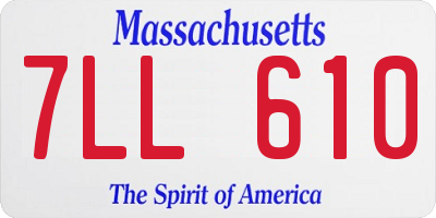 MA license plate 7LL610