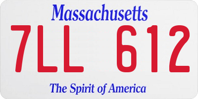 MA license plate 7LL612