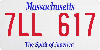MA license plate 7LL617