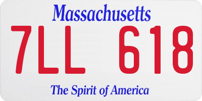 MA license plate 7LL618