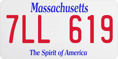 MA license plate 7LL619