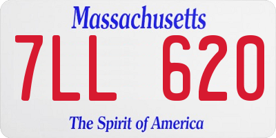 MA license plate 7LL620