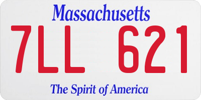 MA license plate 7LL621