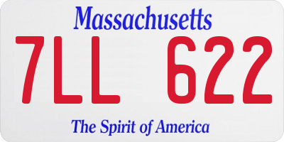 MA license plate 7LL622