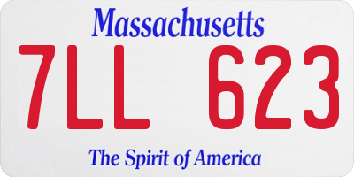 MA license plate 7LL623
