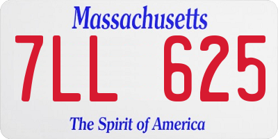 MA license plate 7LL625