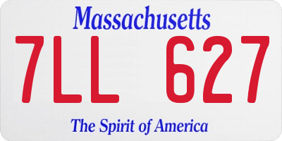 MA license plate 7LL627