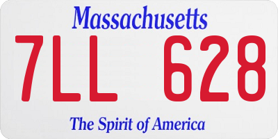 MA license plate 7LL628