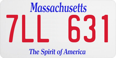 MA license plate 7LL631