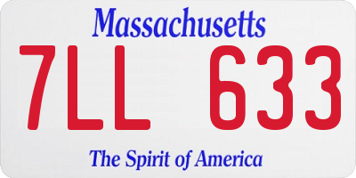 MA license plate 7LL633