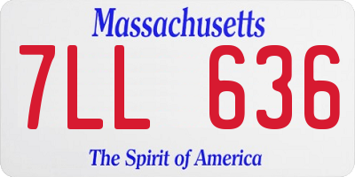 MA license plate 7LL636