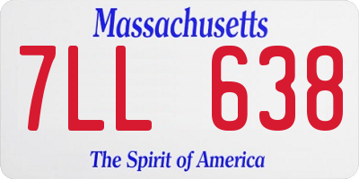 MA license plate 7LL638
