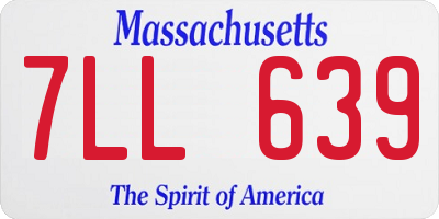 MA license plate 7LL639