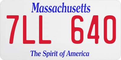 MA license plate 7LL640
