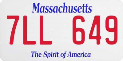 MA license plate 7LL649