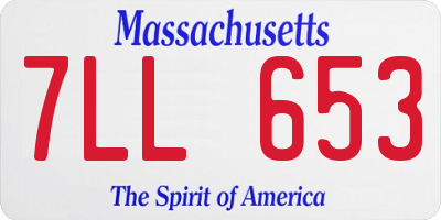 MA license plate 7LL653