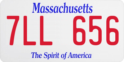 MA license plate 7LL656
