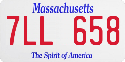 MA license plate 7LL658