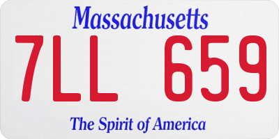 MA license plate 7LL659