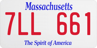MA license plate 7LL661