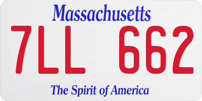 MA license plate 7LL662