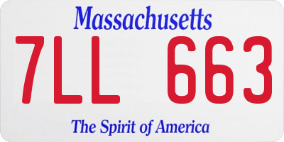 MA license plate 7LL663