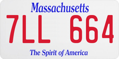 MA license plate 7LL664