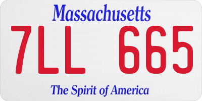 MA license plate 7LL665