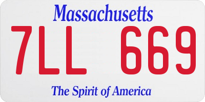 MA license plate 7LL669