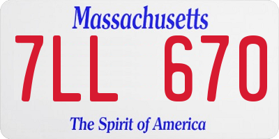 MA license plate 7LL670
