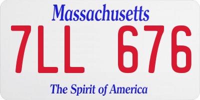 MA license plate 7LL676